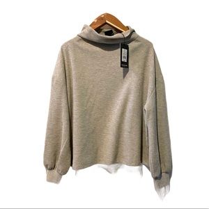 Who What Wear XXL sweater top gray boatneck